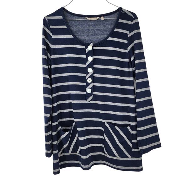 Soft Surroundings Striped Navy Blue Top - Women's XS Extra Small - Picture 1 of 5